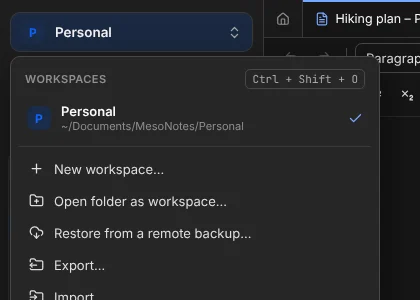 The workspace switcher